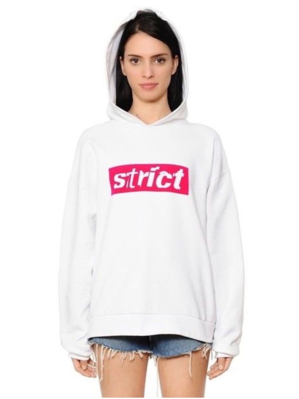 Alexander Wang Hoodie Strict Pink White Small S Pullover Sweatshirt